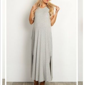 Grey maternity Maxi with Pockets from Pinkblush